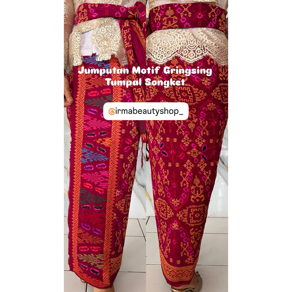 Ready Jumputan Sutra Motif Gringsing Tumpal Songket