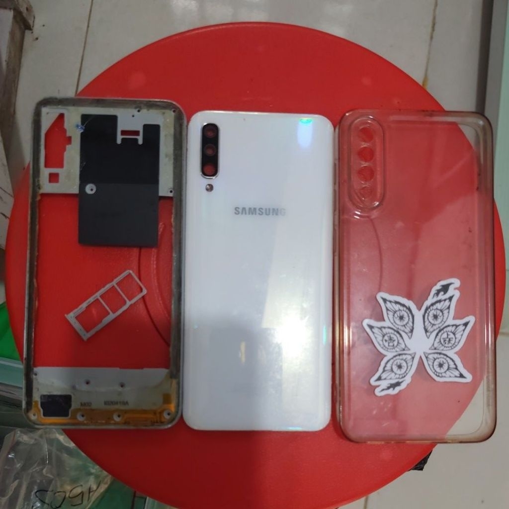 fullset backdoor casing belakang samsung a50 a505 a505f ori copotan warna putih