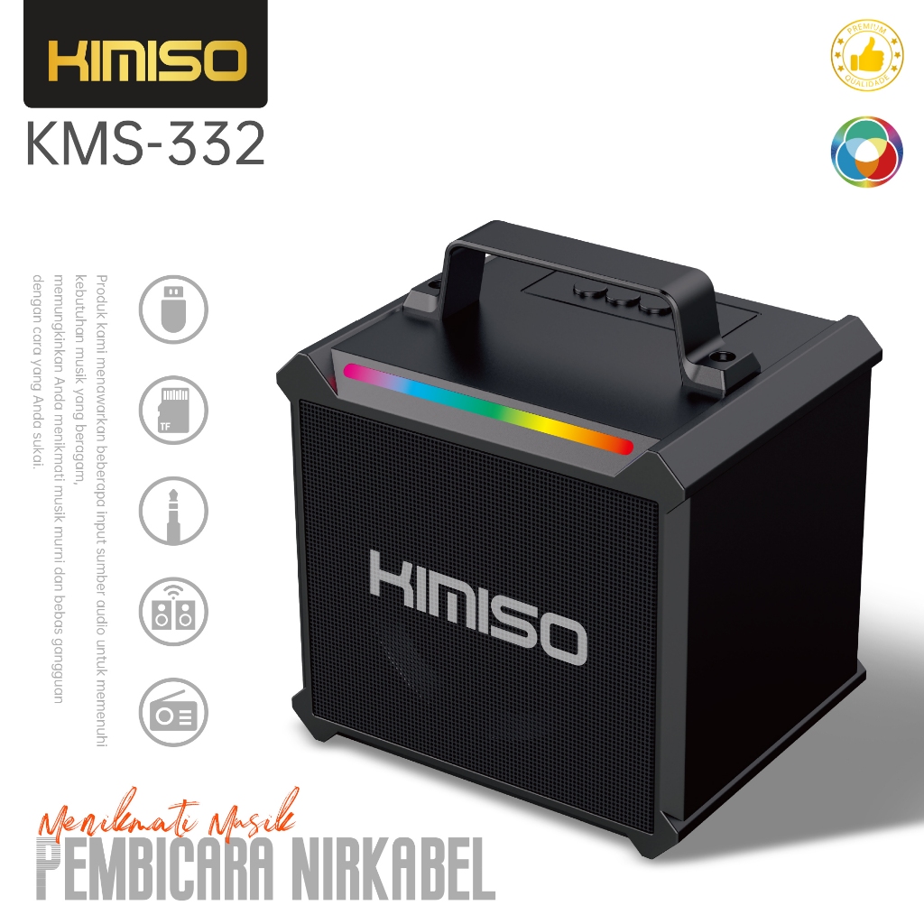 Speaker Bluetooth Full bass original Kimiso-332 Speaker komputer Wireless Pembicara Music BOX