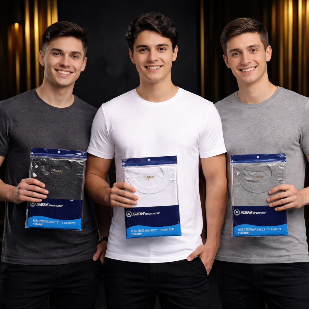 ( 3 Pcs ) Kaos Oblong SEM 68 Sport || Oblong Polos Pria Leher O Neck || Kaos Oblong Katun Polos Pria