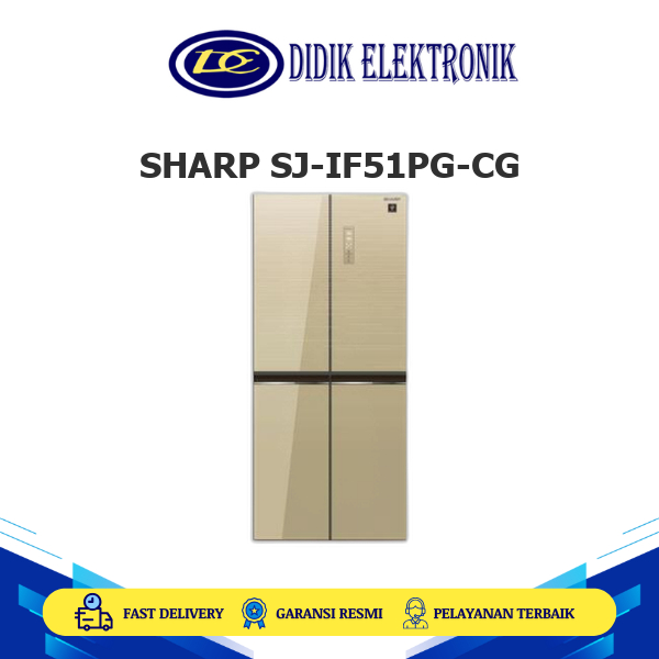 SHARP SJ-IF51PG-CG kulkas Side By Side 472 Liter Plasmacluster Ion Inverter 4 Pintu SJ-IF51PG-CG