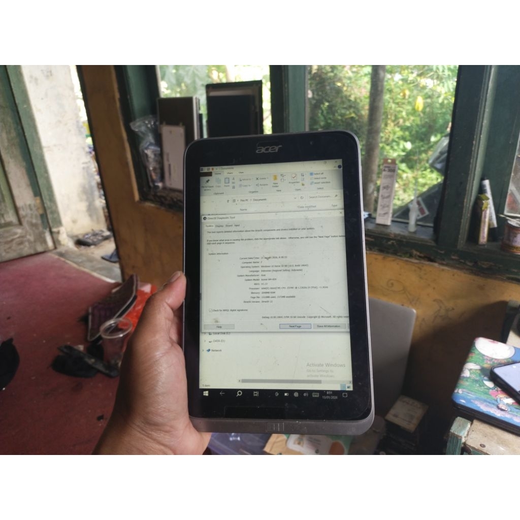 Tablet Window Acer Iconia W4-820 Processor intel Atom Z3740