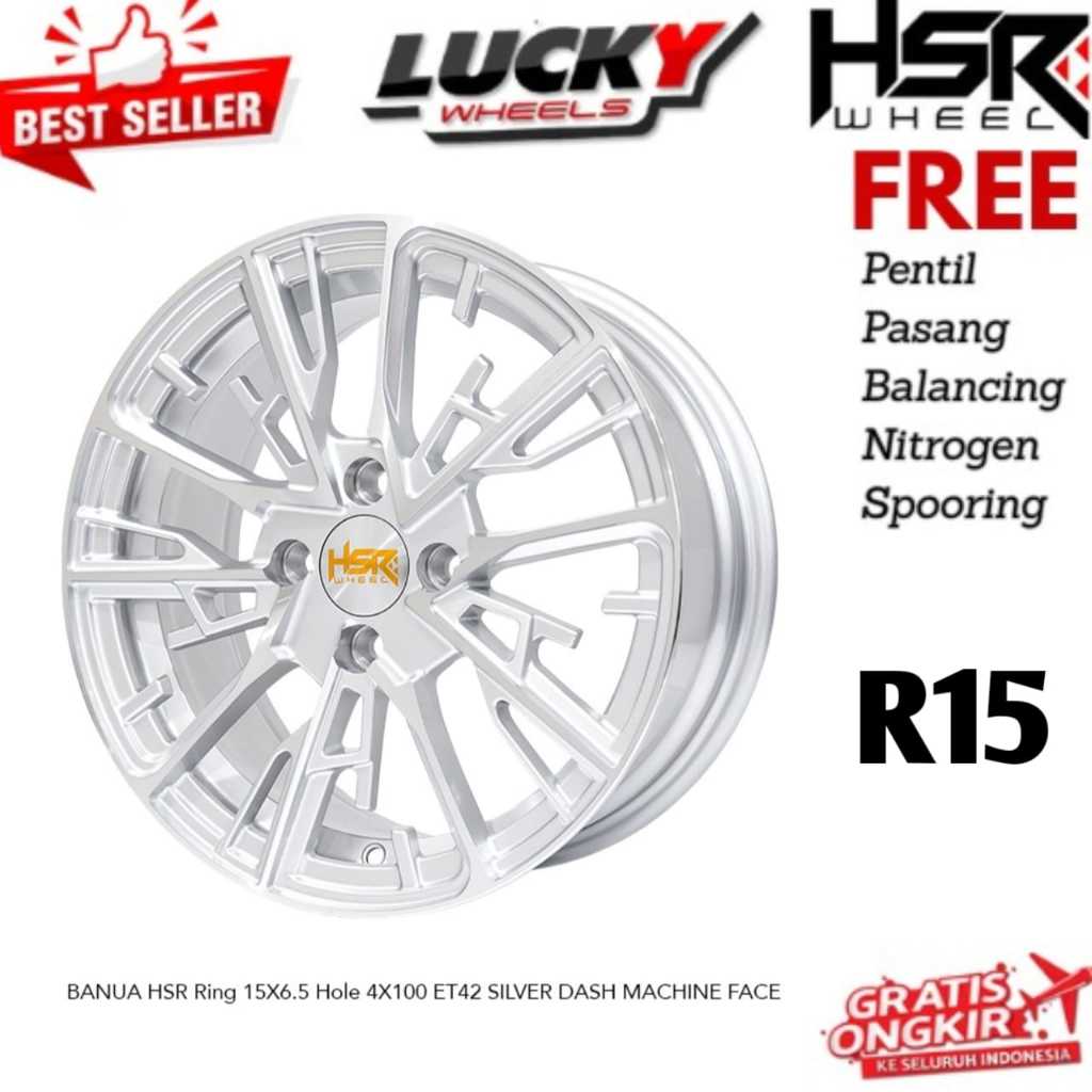 Velg Mobil Ring 15 cocok untuk brio agya nisan march dll model terbaru ring 15 merk HSR BANUA Ring15