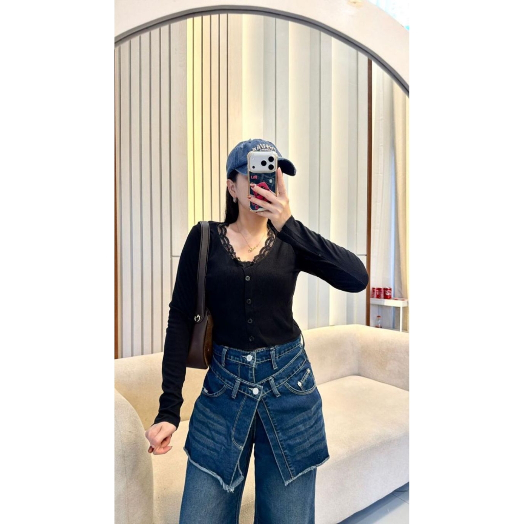 ATASAN WANITA JADE TOP ATASAN WANITA LONGSLEEVE LENGAN PANJANG BAHAN RIB KNIT PREMIUM TEBAL Casual B