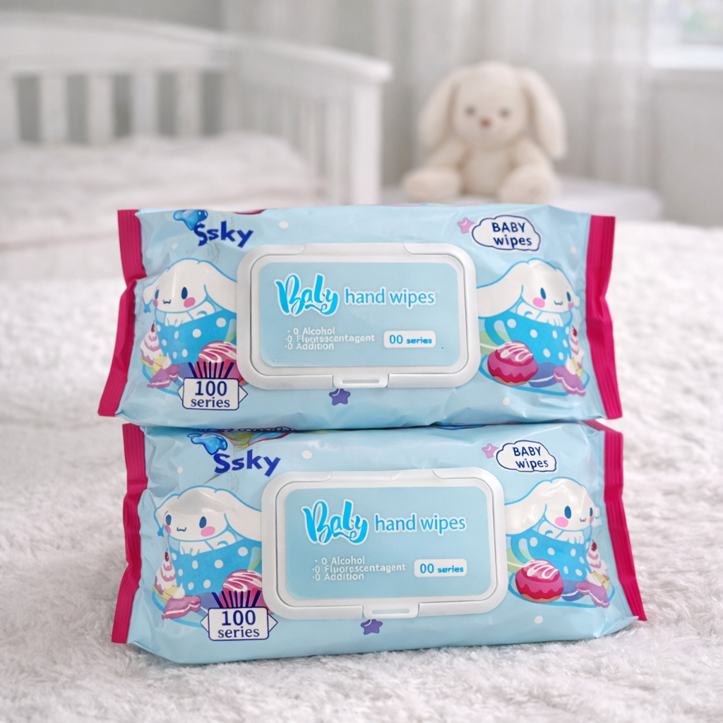 TISU QUEEN 2PCS Tissue Basah Jumbo Isi 100Sheet Dengan Penutup Flip Top Bahan Lembut & Aman untuk Ku