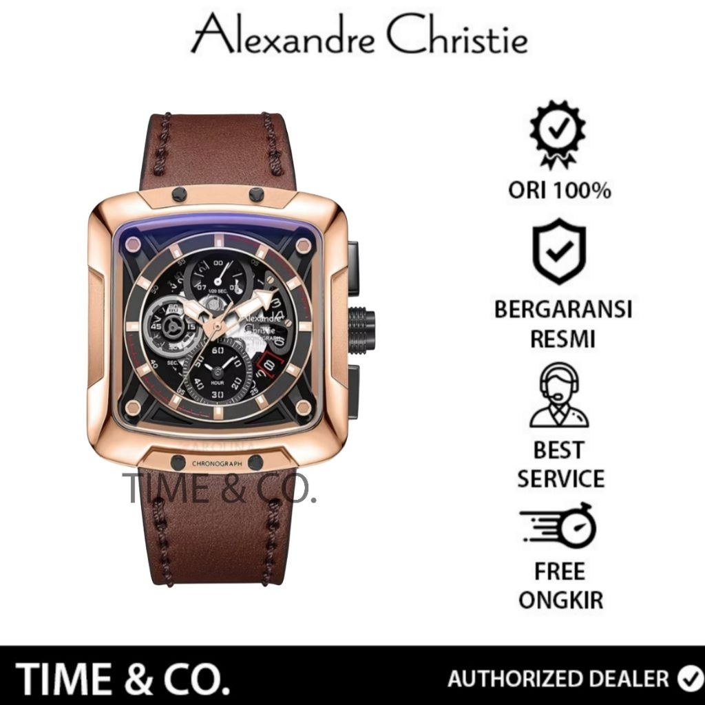 Jam Tangan Pria Alexandre Christie AC 3030 GCLBRBA AC3030 Original Leather Strap