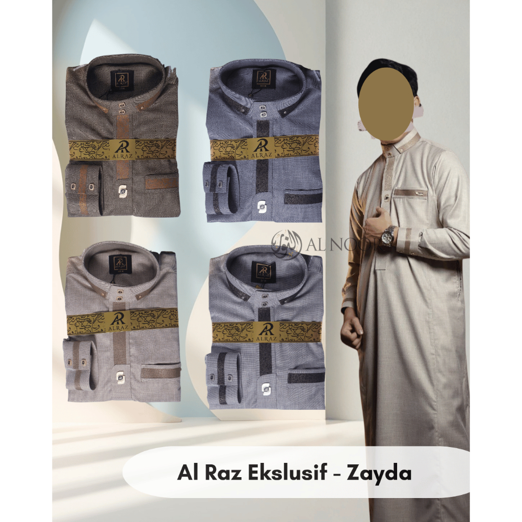 Jubah Saudi | Gamis Pria | Al Raz Ekslusif Kombinasi Motif - Pusat Grosir Al Noor