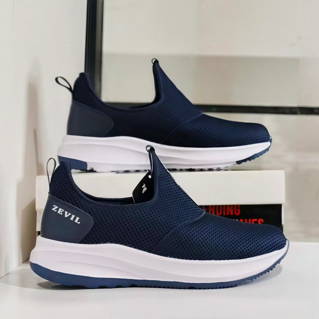 ZEVIL - Sepatu Sneakers Slip On Kanvas Pria Tanpa Tali Casual Shoes