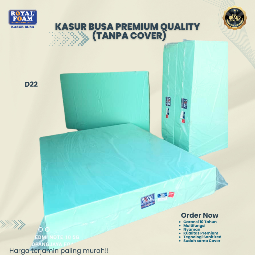 Busa Kasur Royal Foam D22 Tanpa Cover Berkualitas Premium