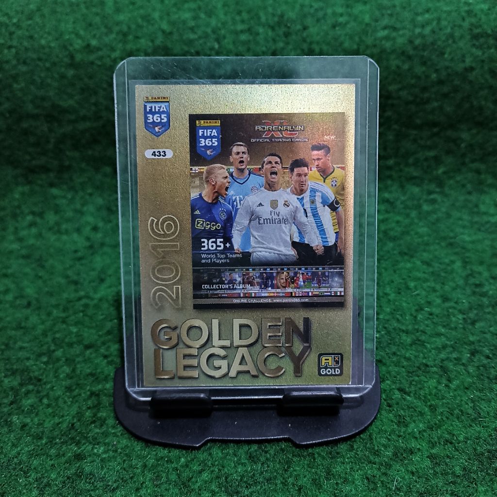 KARTU BOLA GOLDEN LEGACY 2016 CRISTIANO RONALDO LIONEL MESSI PANINI ADRENALYN FIFA 365