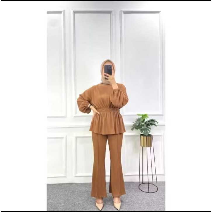 Marilyn Set (PLEATS) - Setelan Plisket Cutbray Premium Mewah Modelo Nency Pleats Set Cantik Jumbo