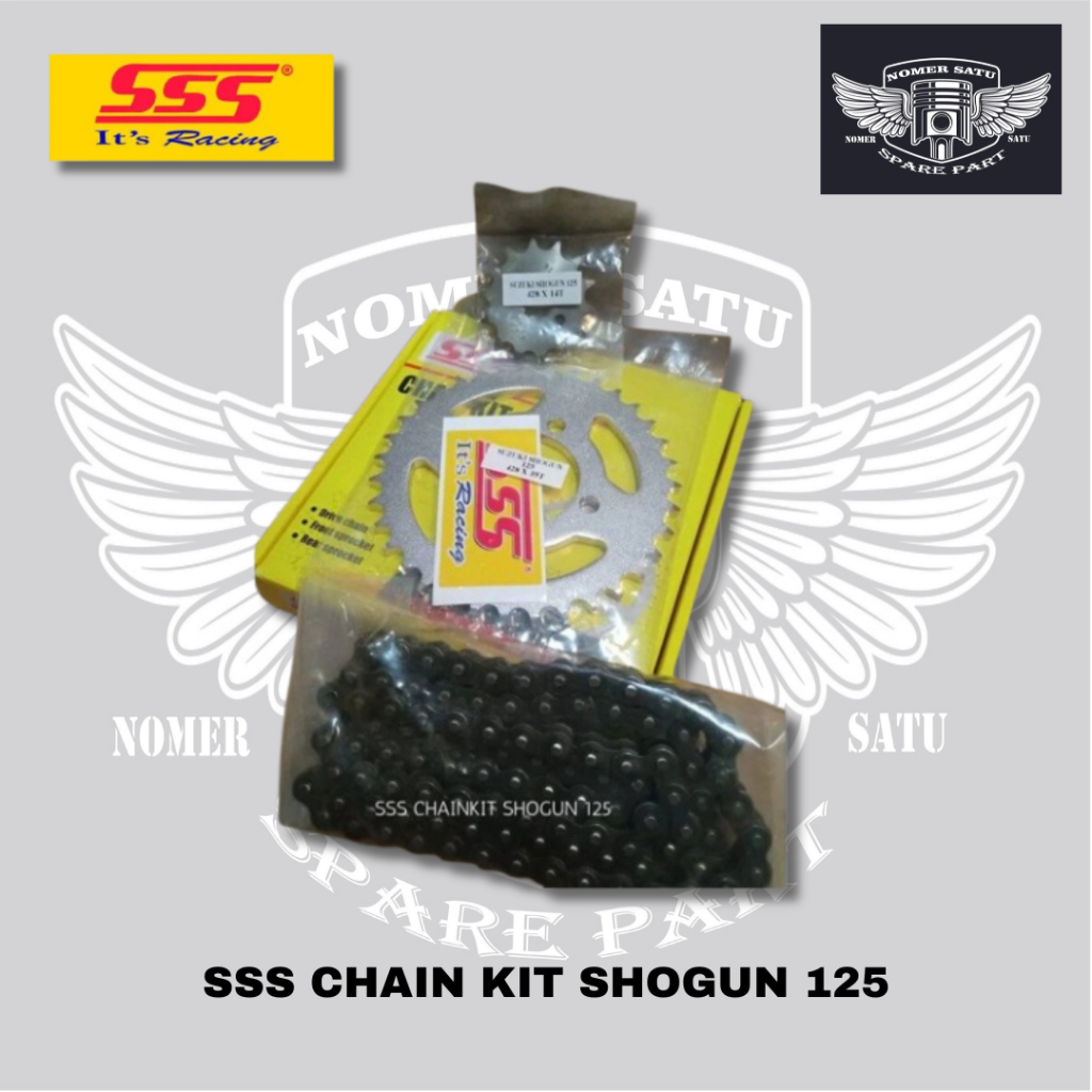SSS CHAIN KIT GEAR GIR SET DEPAN BELAKANG RANTAI HARIAN SUZUKI SHOGUN 125 SMASH ORIGINAL 100%