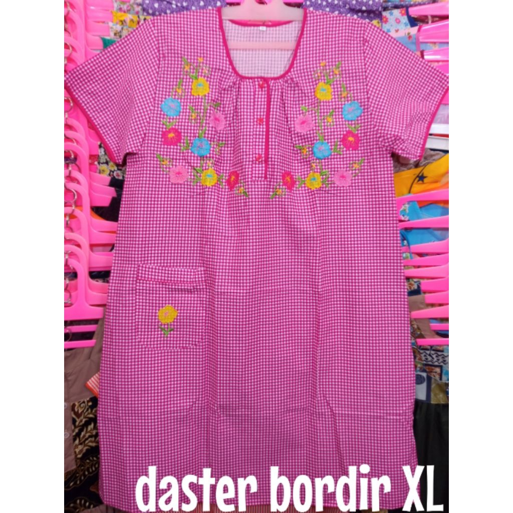 Daster Katun Bordir Malang ukuran XL JUMBO LD 120 Malangan Tasikmalaya Busui Bumil Ibu Hamil dan Men