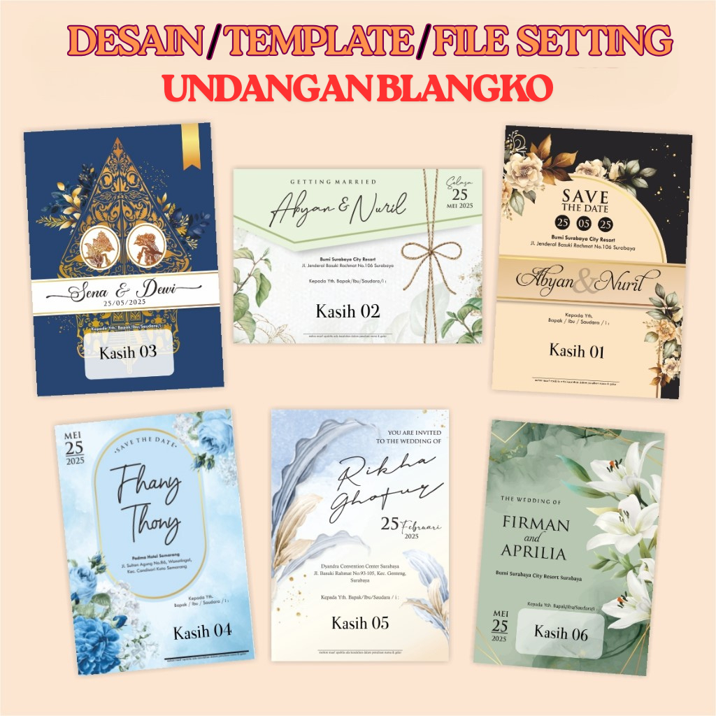 DESAIN UNDANGAN PERNIKAHAN - FILE SETTING ALL UNDANGAN BLANGKO