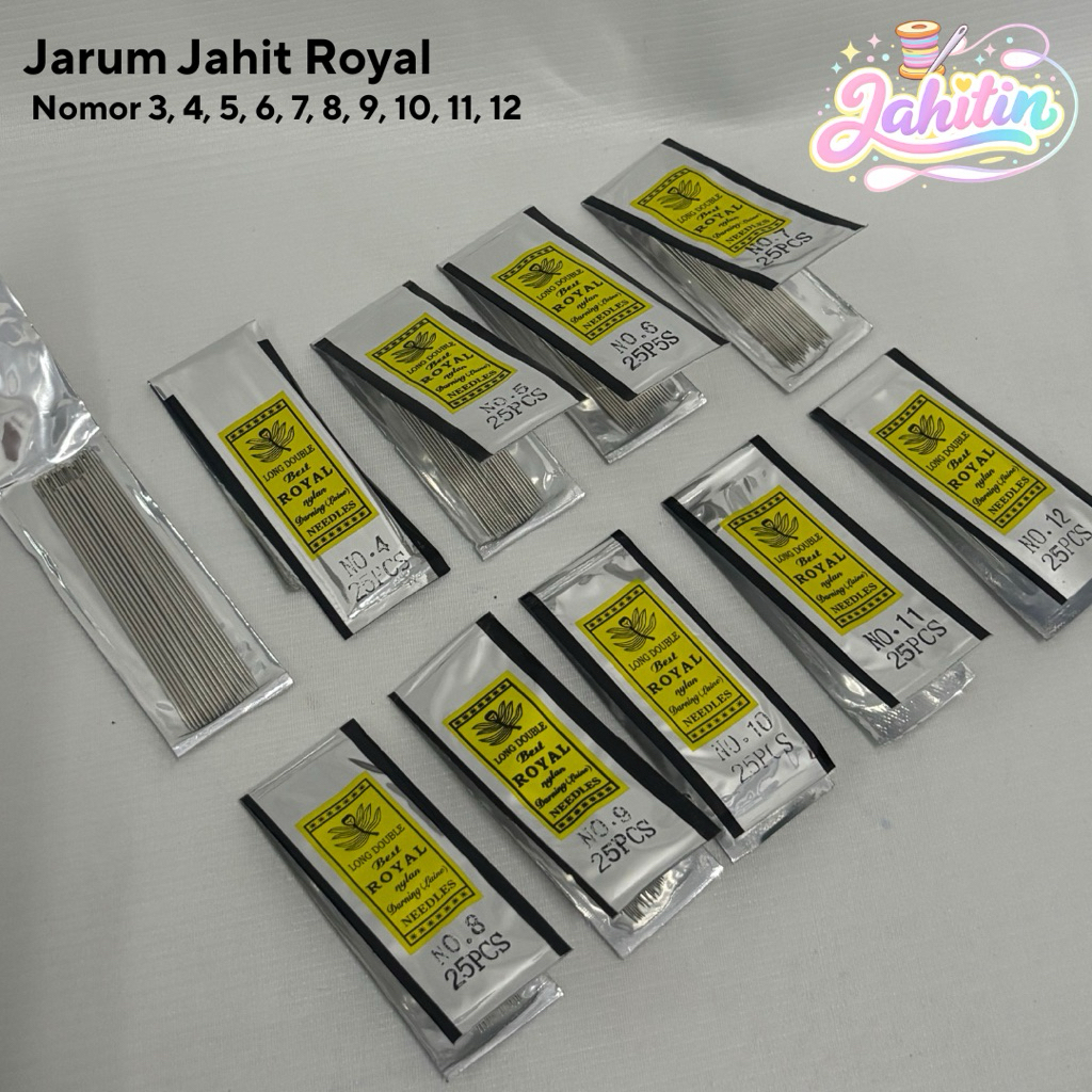 Jarum Jahit Long Double Royal - Jarum Jahit Tangan Ukuran Besar Kecil 3-12