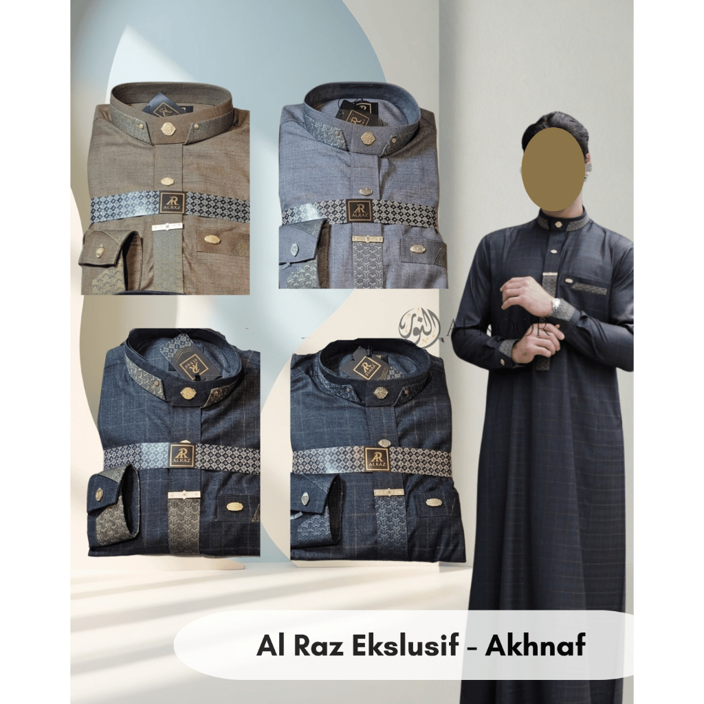 Jubah  Saudi | Gamis Pria | Al Raz Ekslusif Kombinasi Motif - Pusat Grosir Al Noor
