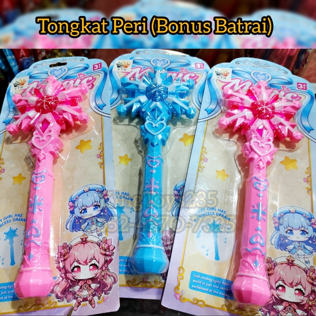 Mainan Anak Tongkat Peri Es Frozen Princess Elsa Bonus Batrai Lampu Musik Putri Istana Kerajaan Leng