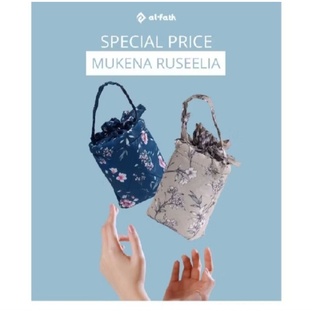 Al FATH mukena Traveling Atas Bawah Ruseelia Navy