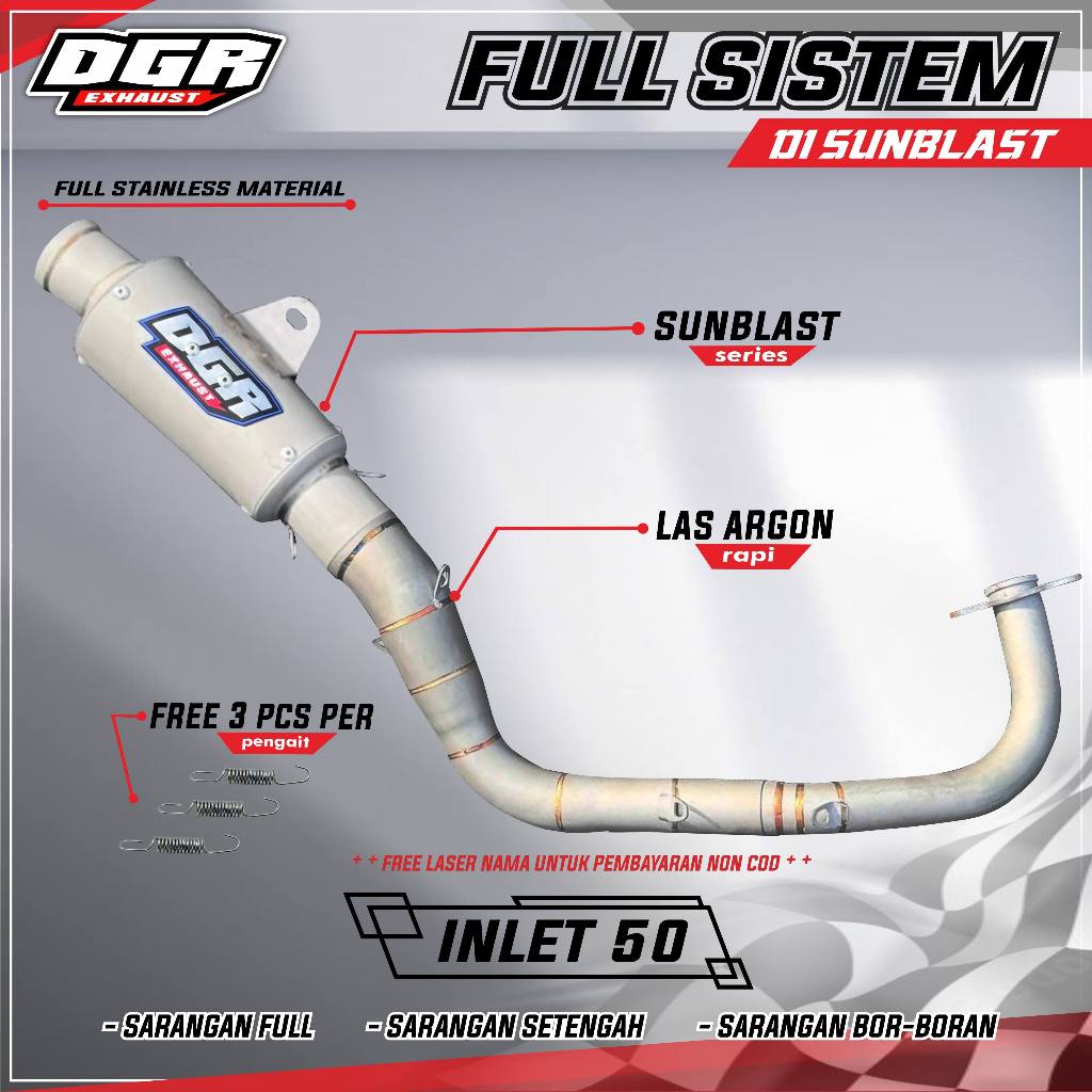 KNALPOT D1 SUNBLAST DGR EXHAUST VIRAL