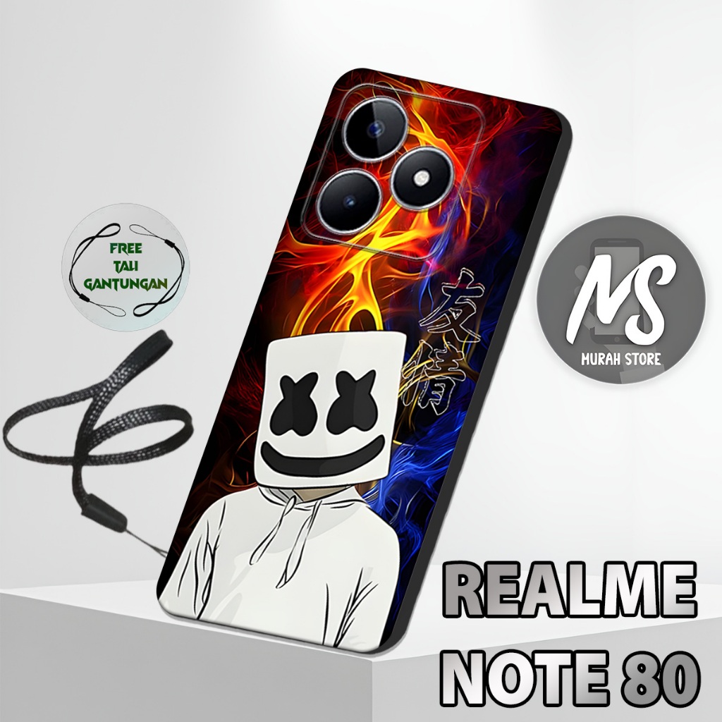 MS11 / Softcase Karet  REALME NOTE 80 + TALI GANTUNGAN HP / Motif Cowok / Case Hp REALME NOTE 80 / S
