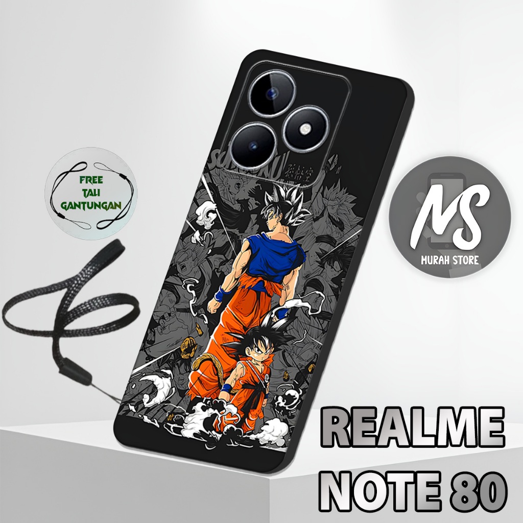 MS12/ Softcase Karet  REALME NOTE 80 + TALI GANTUNGAN HP / Motif Anime / Case Hp REALME NOTE 80 / Si