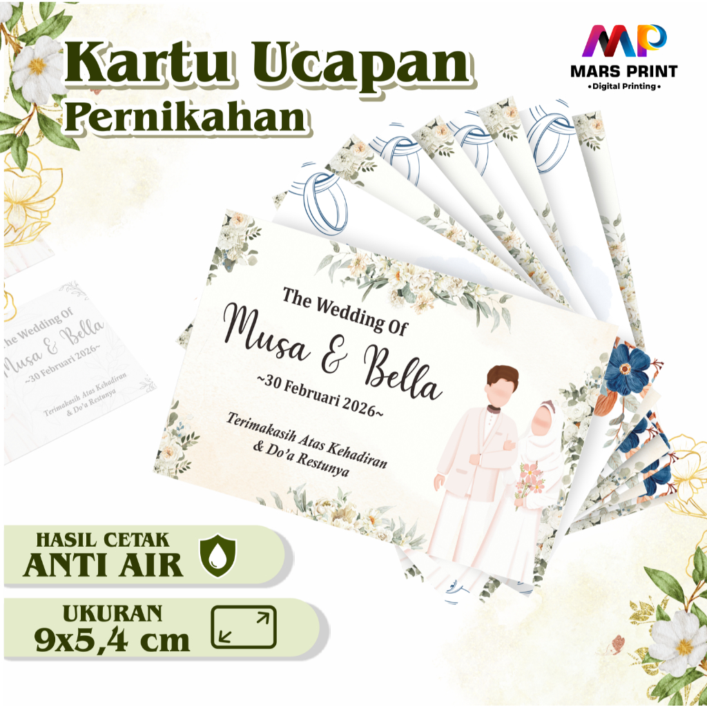 Kartu Ucapan Souvenir Pernikahan Thank You Card Wedding