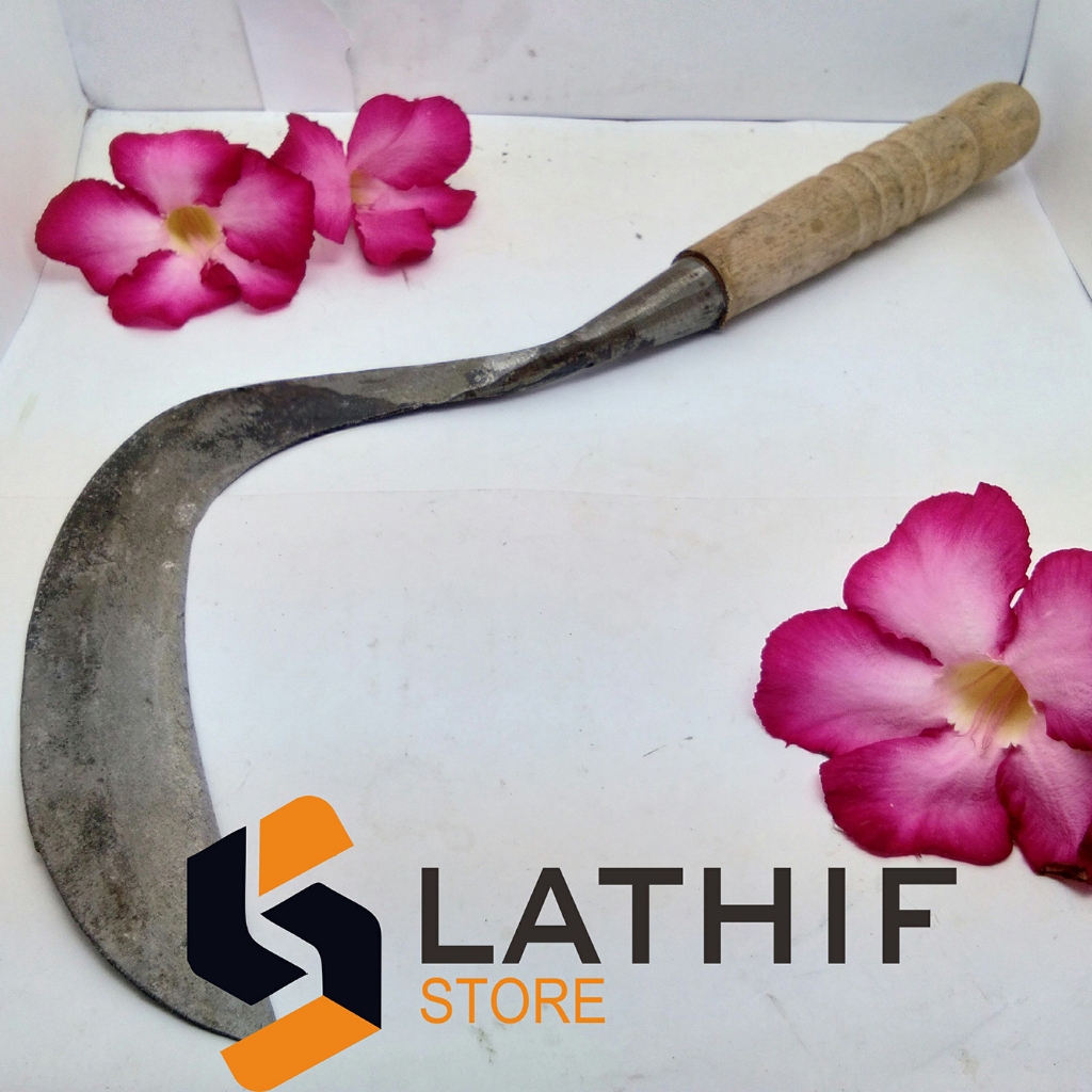 Arit Kuat dan murah Besar Baja Gagang Bergelombang sabit jawa khusus padi dan bersih bersih tanaman 