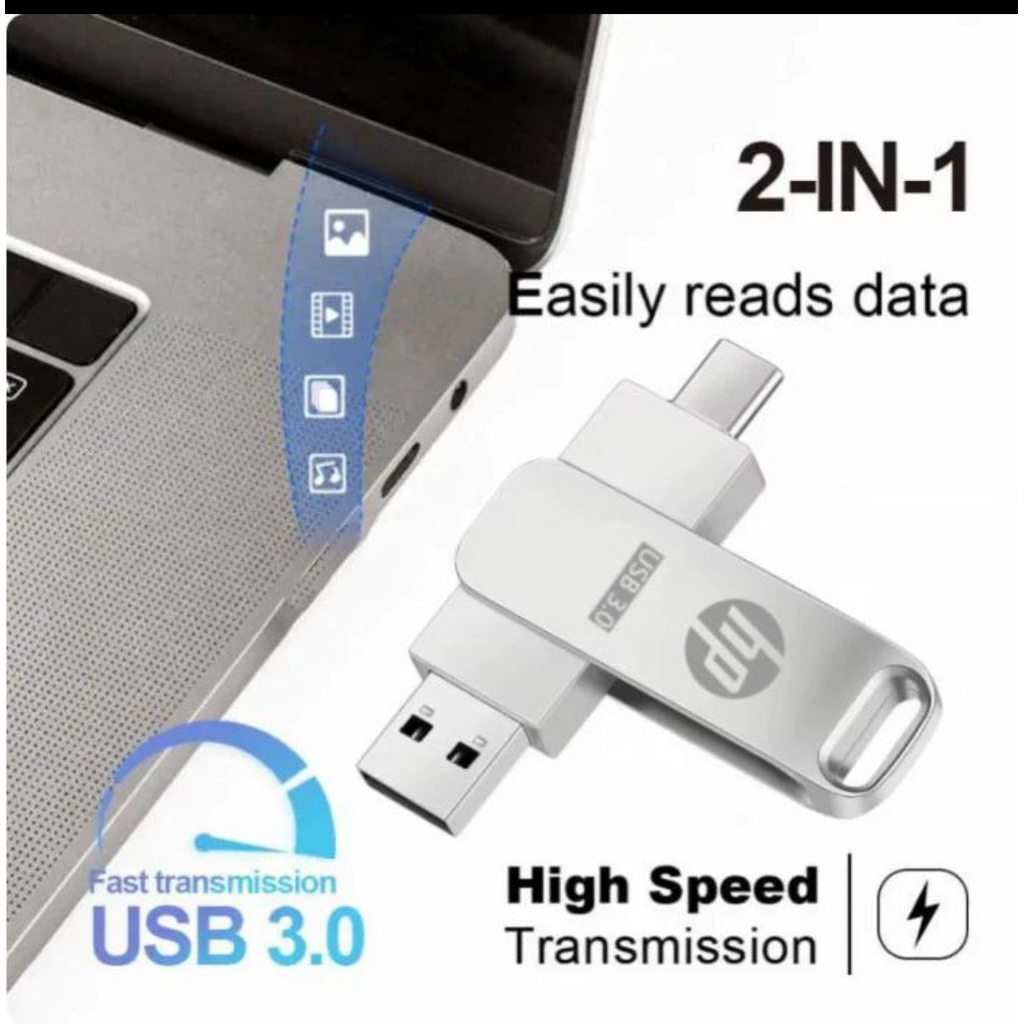 Original Flashdisk 1TB 2TB Dual Otg Type C USB 3.0 Original Metal High Speed