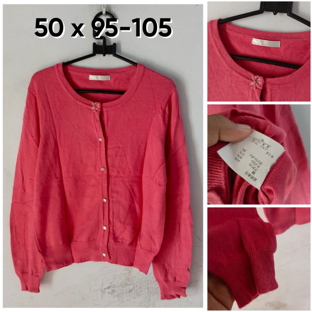 Cardigan TRUDEA Merah Size M Wanita Knit Cardi Outer KL402