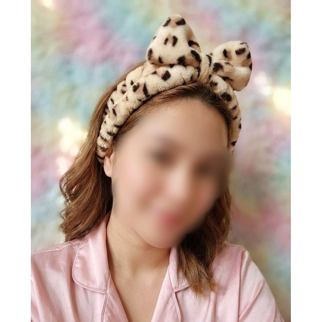 Bando Bulu Bulu Cantik Motif Macan Brown