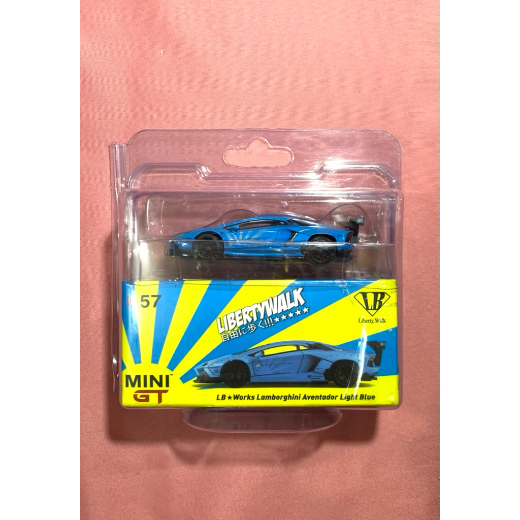 Mini GT Lamborghini Aventador LB Works Iight blue no.57 / Mini GT diecast 1/6