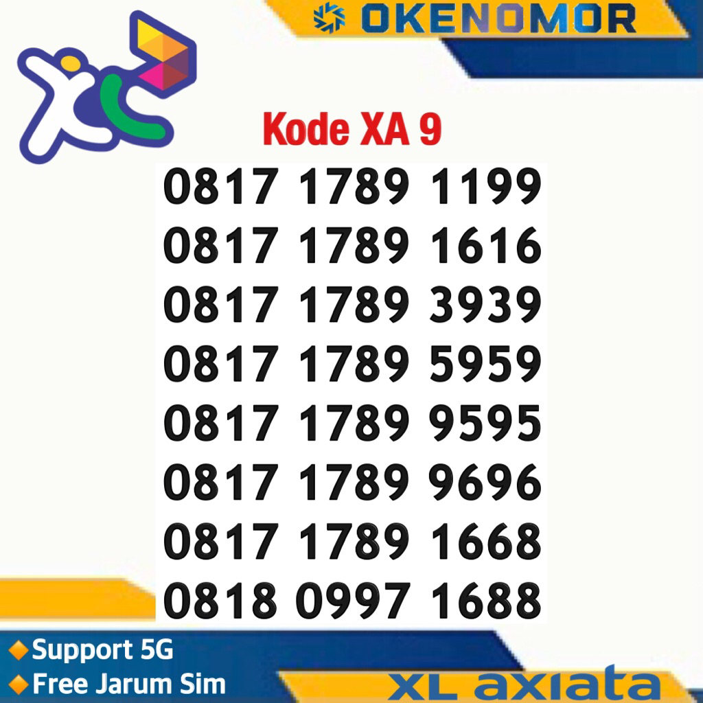 Nomor Cantik XL 8888 9999 168
