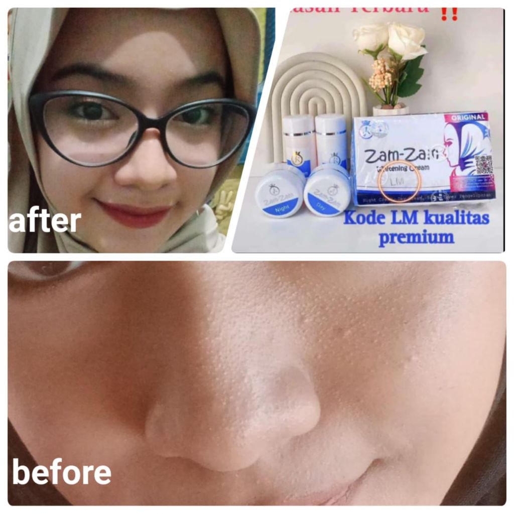 Zamzam Cream Wajah Hijab Biru - Mencerahkan, Menghaluskan, Meremajakan Kulit