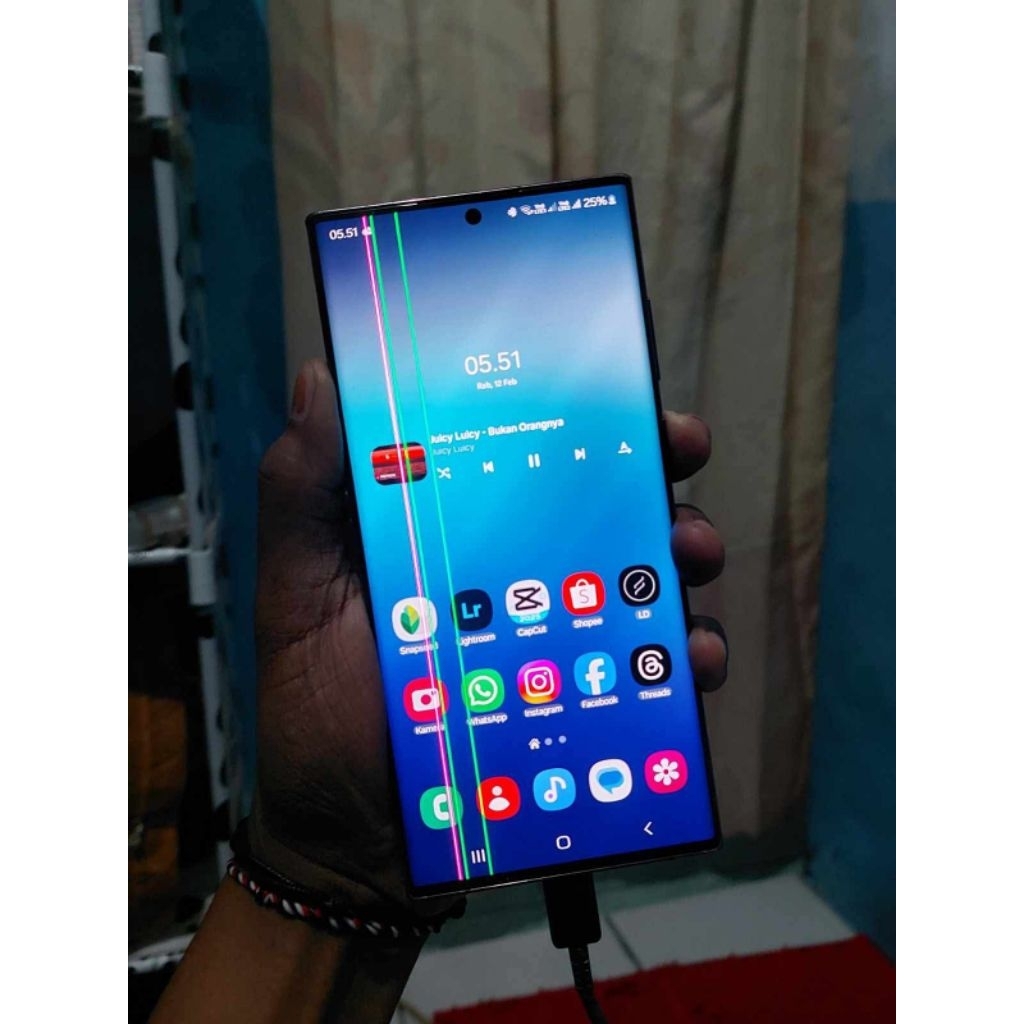 lcd samsung s22 ultra original copotan minus 3 garis