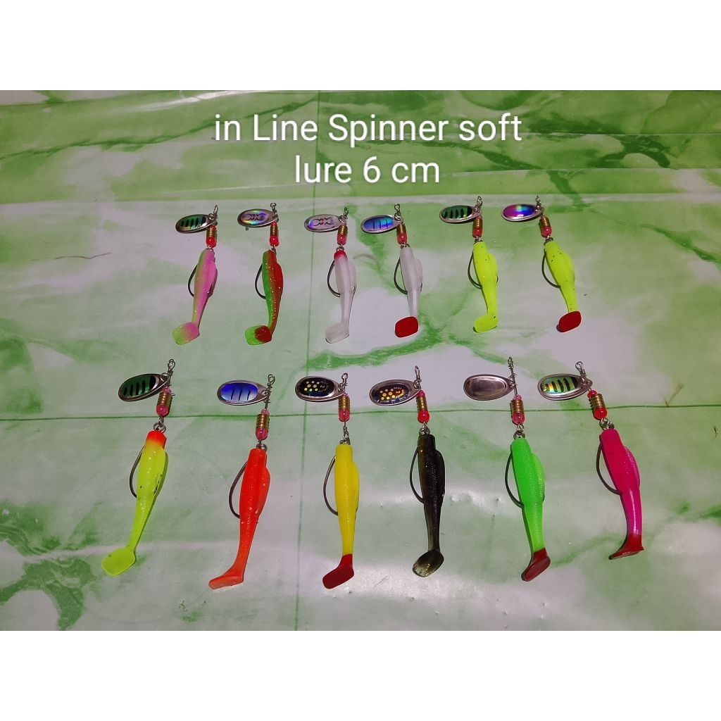in Lene spinner 6 cm soft lure Rep.zman 6 cm siap pakai
