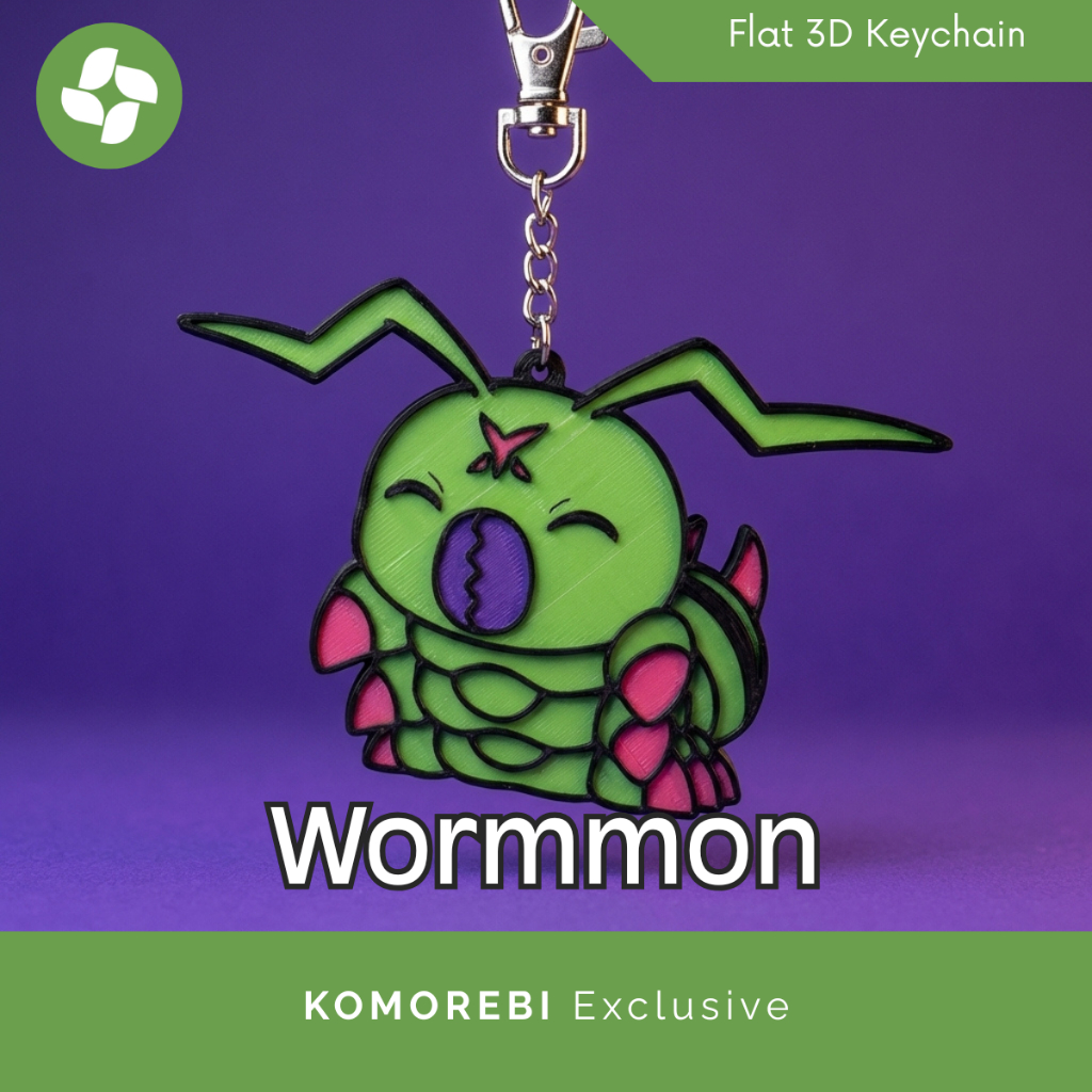 Keychain Digimon Wormmon Ken Ichijouji D3 Digivice Gantungan Kunci Tas 3D Custom Koleksi Anime Digim