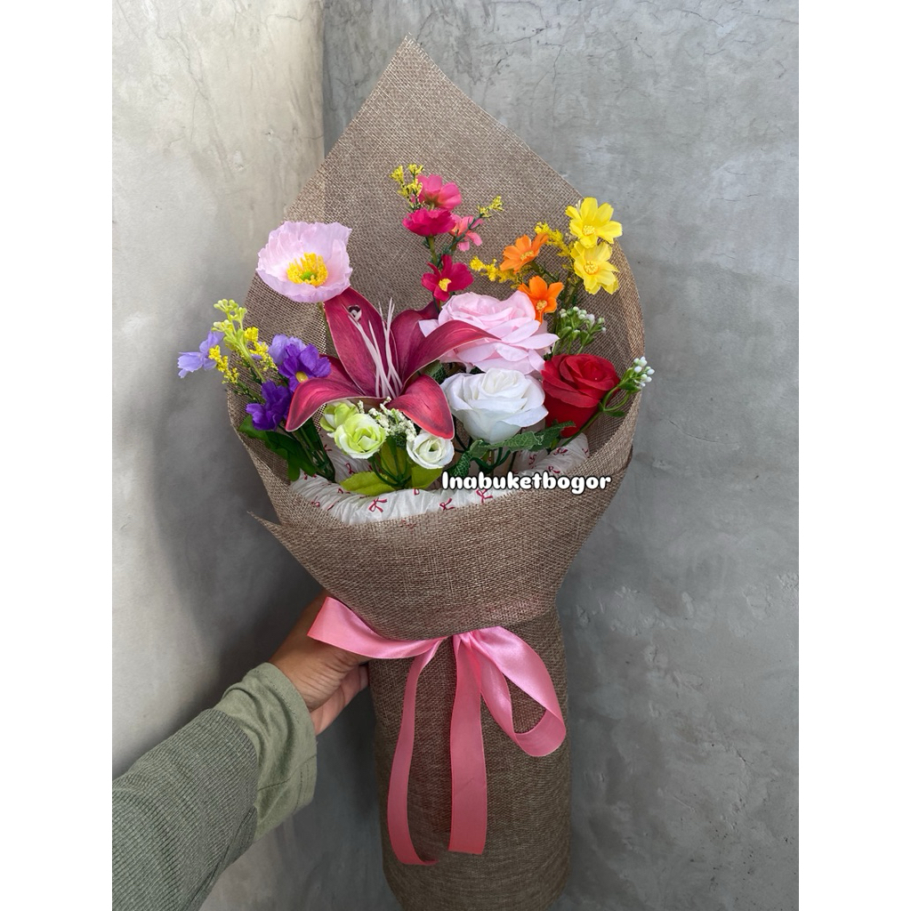 (READY PROMO) BOUQUET TUMBELINA | Korean round bouquet | BUKET WISUDA | BONEKA WISUDA