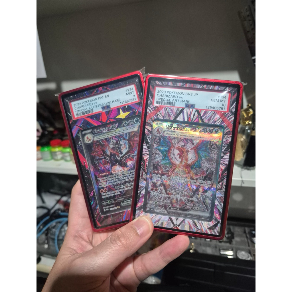 Kartu Pokemon Jepang dan Inggris Grading PSA Pokemon Card TCG Charizard ex 134 JPN PSA 10 & Charizar