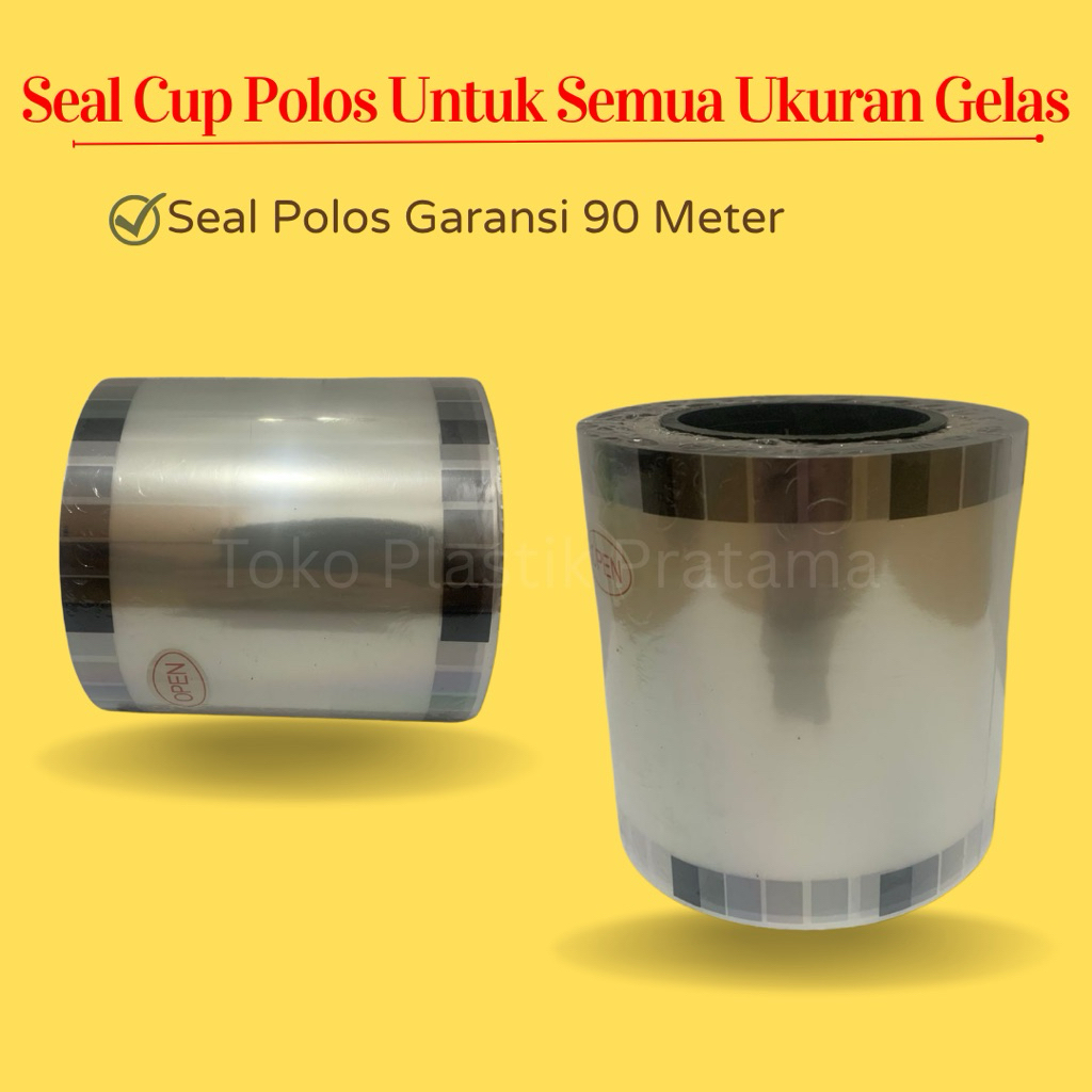 Seal Cup Polos 1 Roll Panjang 90 Meter Untuk Semua Ukuran Gelas Plastik Oz 10 Oz 14 Oz 16 Oz 18 Oz 2