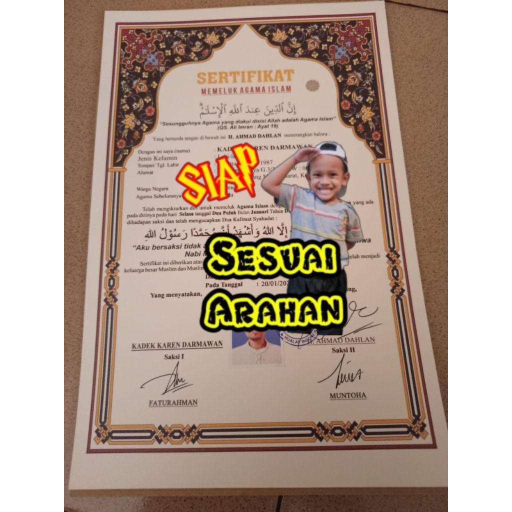 pajangan blangko mualaf islamia