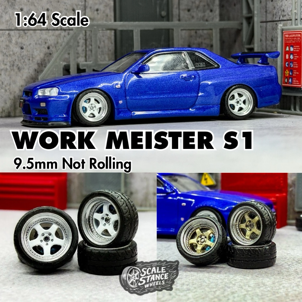 Velg Diecast Work Meister S1 R18 Scale Stance 9.5mm Skala 64