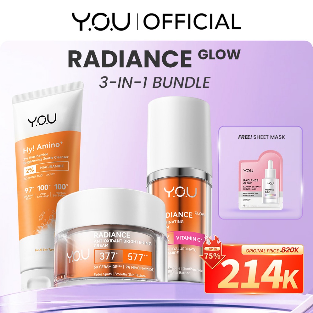 YOU 3in1 Paket Skincare Set 3pcs Radiance Glow, Radiance Up, Acneplus, Peeling