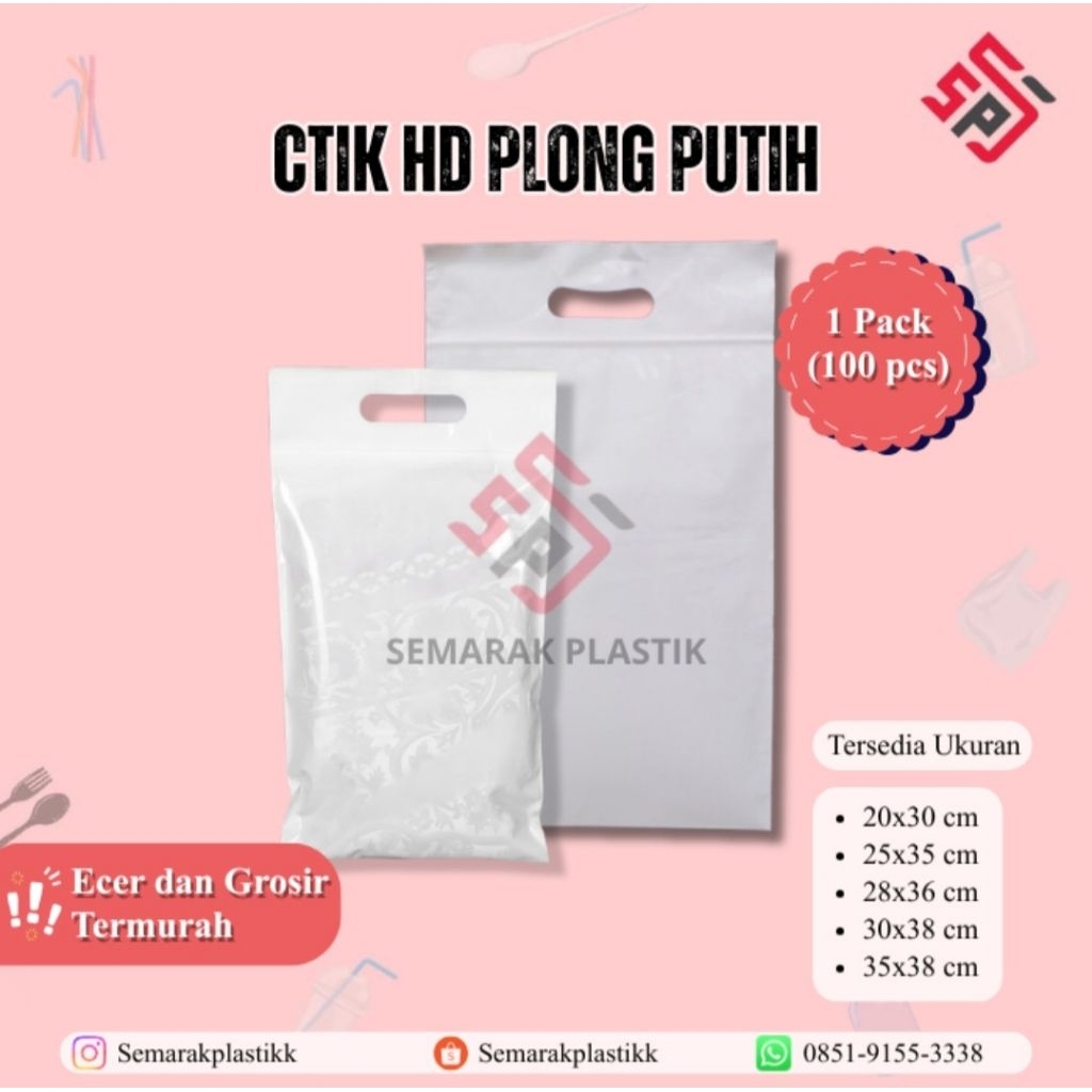 Plastik C-Tik Putih Tebal/Plastik HD Plong/Plastik Zipper/Plastik Ziplock/Plastik Baju isi 100lbr