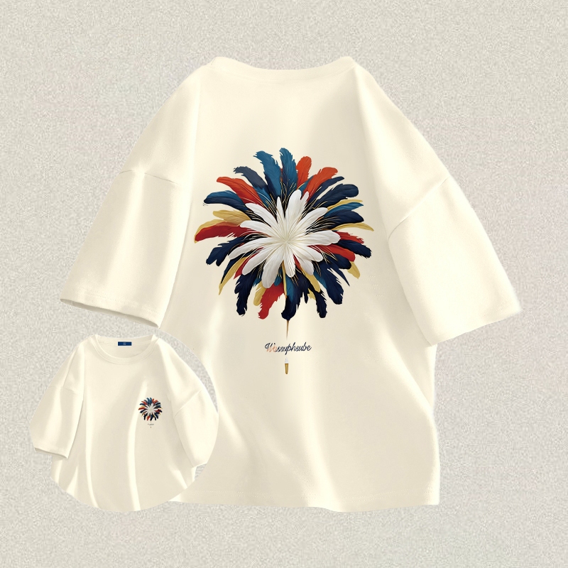 RENELLE Baju Kaos Oversize Pria | Kembang Api Bulu | Kaos Pria Distro Original | Baju Kaos Pria | Ka