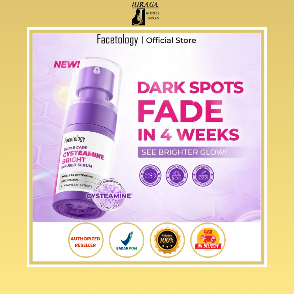 Facetology Triple Care Cysteamine Bright Infused Serum 15ml - Serum Untuk Flek Hitam