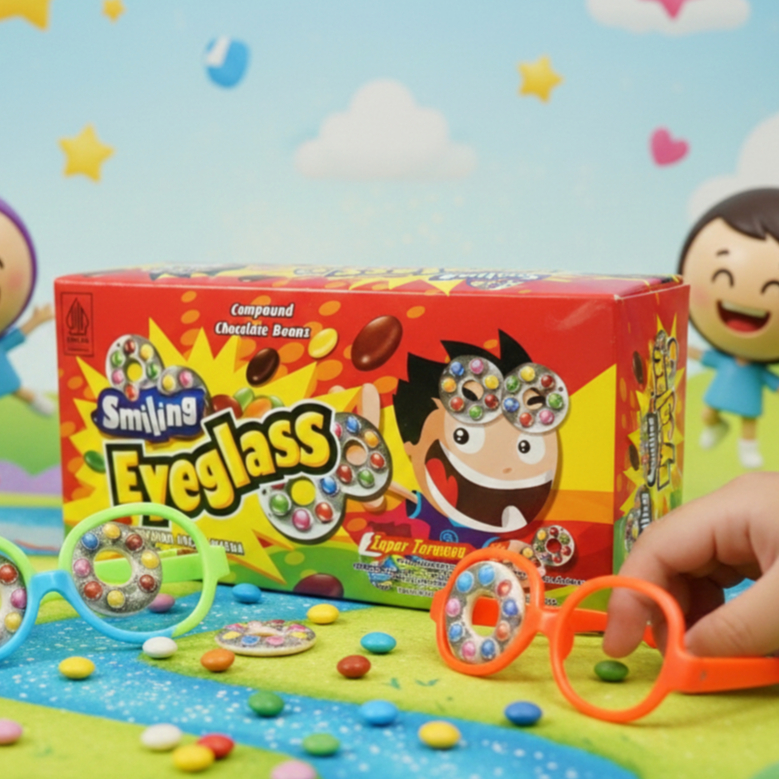 SMILING EYEGLASS PERMEN COKLAT ISI 40