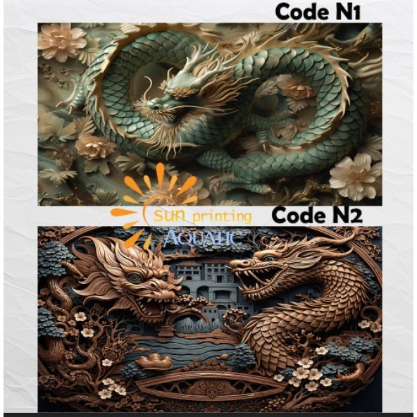 Stiker Background Aquarium naga edisi chinese