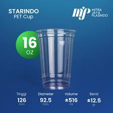 Gelas Plastik PET 12,14,16 Oz Starindo