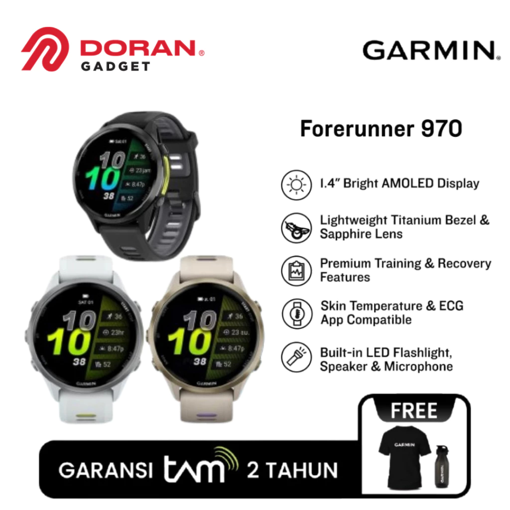 Garmin Forerunner FR 970 Jam Tangan GPS Olahraga Triatlon