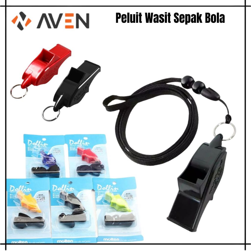 AVEN Pluit Dolfin Molten Pro Peluit Wasit Sepak Bola + Lanyard